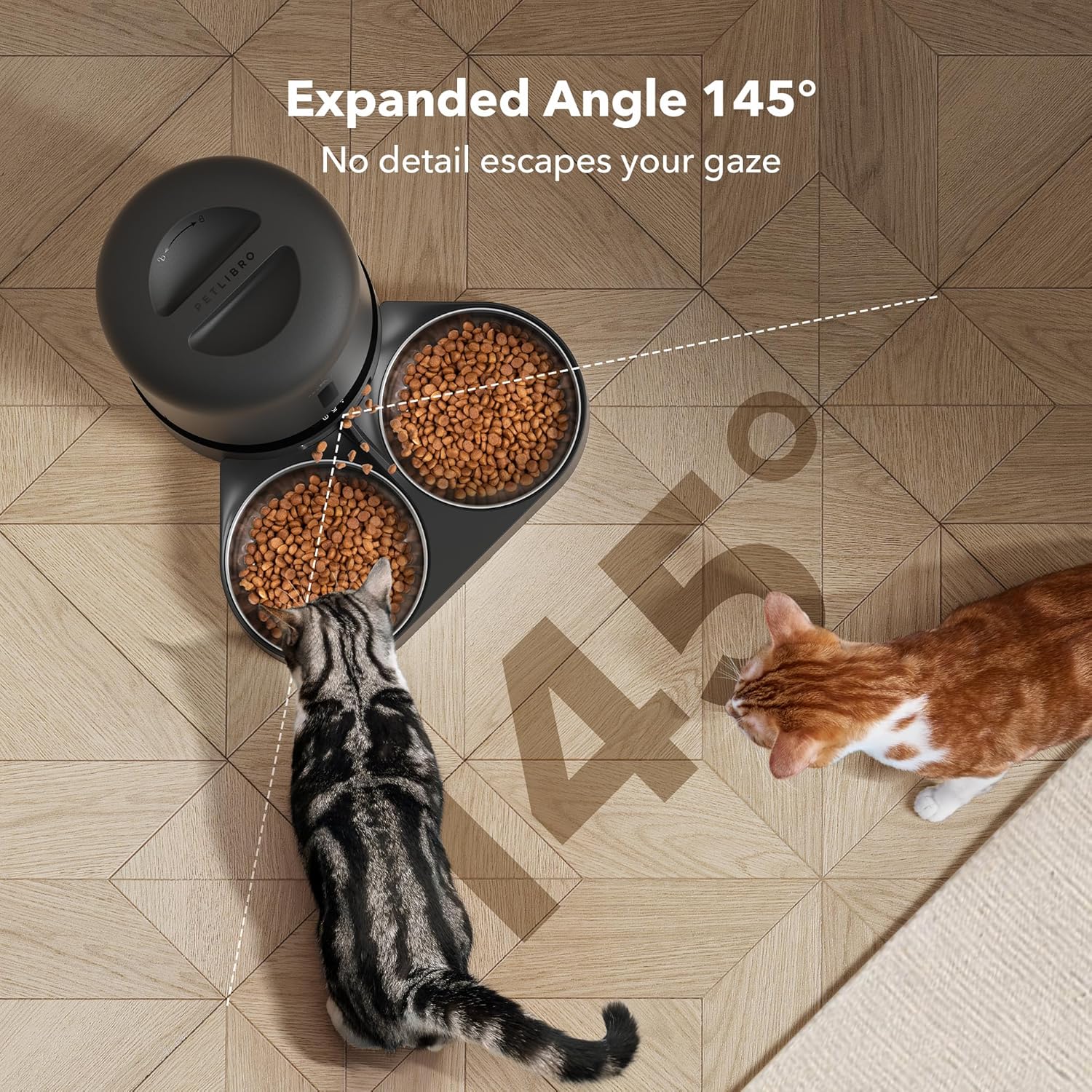 PETLIBRO Automatic Cat Feeder with Camera for Two Cats, 1080P HD Video with Night Vision, 5G Wifi Pet Feeder with 2-Way Audio for Cat & Dog, Low Food & Motion & Sound Alerts, Dual Tray, Black 5L - Best Pet Care Store