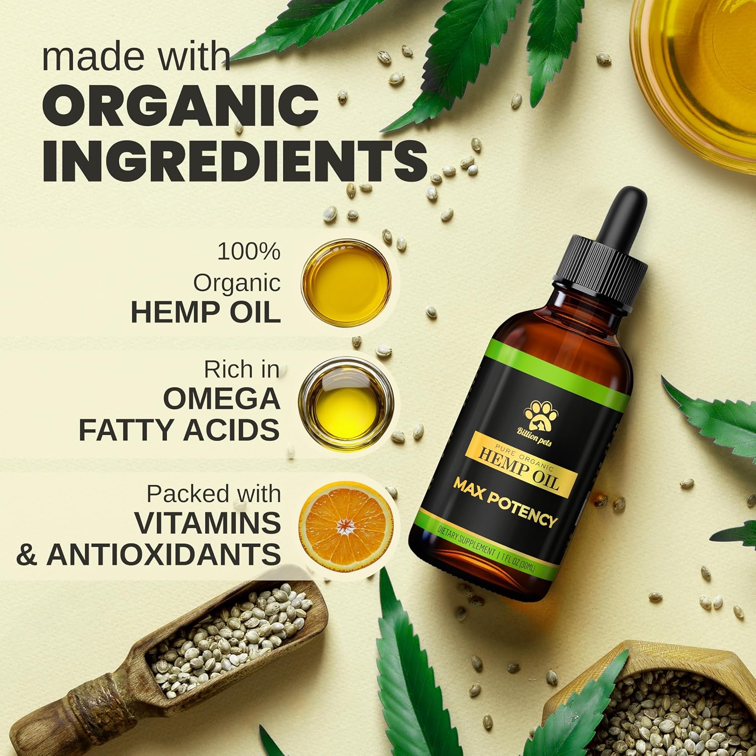 - Hemp Oil for Dogs and Cats - Helps with Anxiety, Pain, Stress, Sleep, Arthritis, Seizures Relief - Hip and Joint Support - Calming Drops Treats - Best Pet Care Store